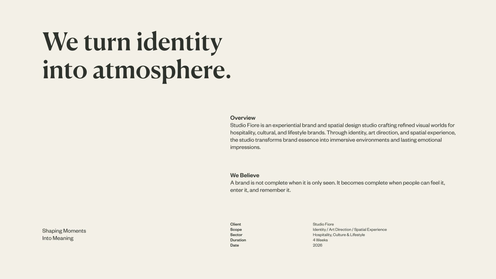 Studio Fiore brand application